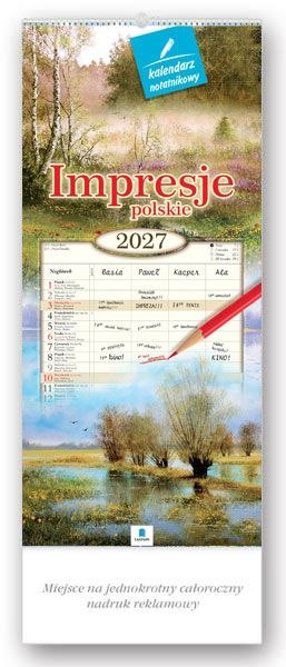 Kalendarz ścienny notatnikowy 2027 IMPRESJE POLSKIE 220mm x 490mm Lucrum (WN01)