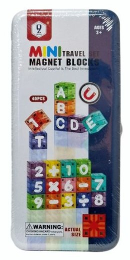 Klocki magnetyczne zestaw z literami, cyframi i symbolami matematycznymi 40el Swede (G9376)