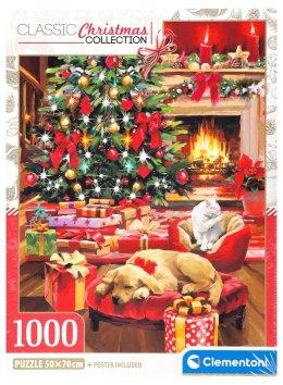 Puzzle 1000 elementów Chrismtas By The Fire Boże Narodzenie 1000 el. Clementoni (37127)