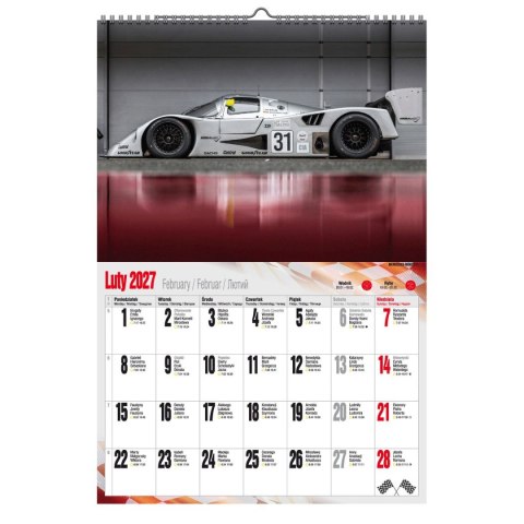 Kalendarz ścienny 2027 SUPER CARS 470mm x 320mm Pan Kalendarzyk (A3 VD.17)