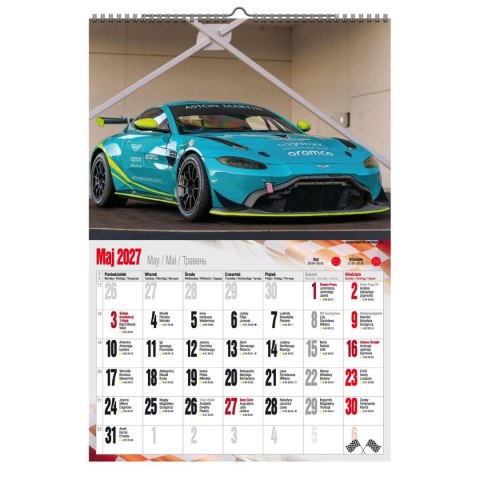 Kalendarz ścienny 2027 SUPER CARS 470mm x 320mm Pan Kalendarzyk (A3 VD.17)