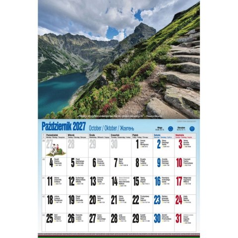 Kalendarz ścienny ALBUMOWY TATRY PO ZBÓJU 470mm x 320mm Pan Kalendarzyk (KSA V.5)