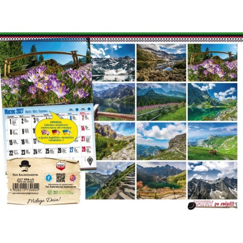 Kalendarz ścienny ALBUMOWY TATRY PO ZBÓJU 470mm x 320mm Pan Kalendarzyk (KSA V.5)