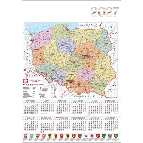Kalendarz ścienny MAPA plakatowy A4 607mm x 880mm Lucrum (PL15)