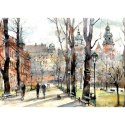 Kalendarz ścienny RODZINNY MIASTA W AKWARELI 13-KARTKOWY 280mm x 200mm Lucrum (WL5)