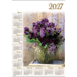 Kalendarz ścienny TULIPANY plakatowy A4 607mm x 880mm Lucrum (PL14)