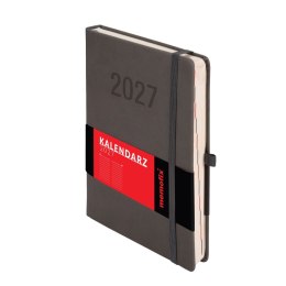 Kalendarz książkowy (terminarz) 2027 MEMOFIX dzienny A5 Antra (grafitowy)