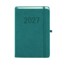 Kalendarz książkowy (terminarz) 2027 MEMOFIX dzienny A5 Antra (turkusowy)