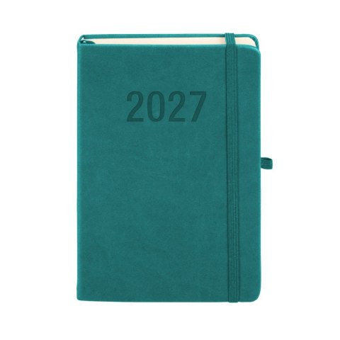 Kalendarz książkowy (terminarz) 2027 MEMOFIX dzienny A5 Antra (turkusowy)