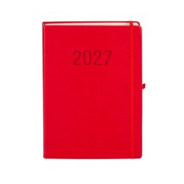 Kalendarz książkowy (terminarz) 2027 MEMOFIX dziennyy A4 Antra (czerwony)