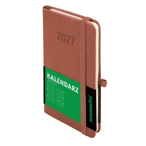 Kalendarz książkowy (terminarz) 2027 MEMOFIX tygodniowy A6 Antra (MOCHA MAUSSE)