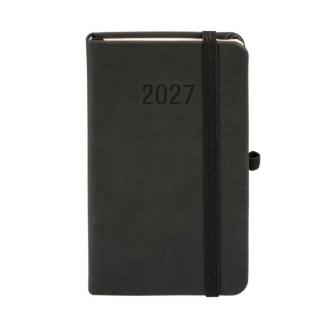 Kalendarz książkowy (terminarz) 2027 MEMOFIX tygodniowy A6 Antra (czarny)