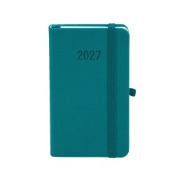 Kalendarz książkowy (terminarz) 2027 MEMOFIX tygodniowy A6 Antra (turkusowy)