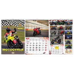 Kalendarz ścienny 2027 MOTOCYKLE 470mm x 320mm Pan Kalendarzyk (A3 VD.21)
