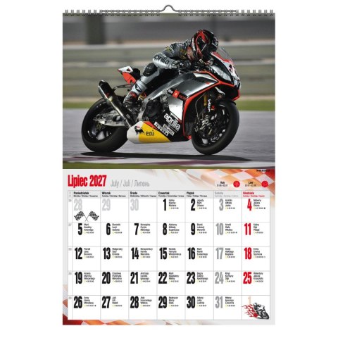 Kalendarz ścienny 2027 MOTOCYKLE 470mm x 320mm Pan Kalendarzyk (A3 VD.21)