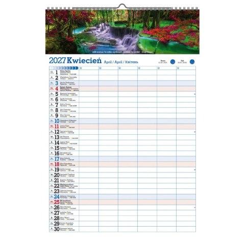 Kalendarz ścienny ORGANIZER 470mm x 320mm Pan Kalendarzyk (A2 V.2)