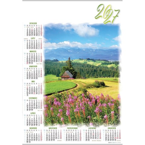 Kalendarz ścienny PODHALE plakatowy A4 607mm x 880mm Lucrum (PL04)