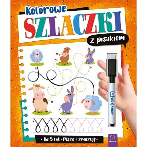 Książeczka edukacyjna Kolorowe szlaczki z pisakiem. Piszę i zmazuję od 5 lat Aksjomat