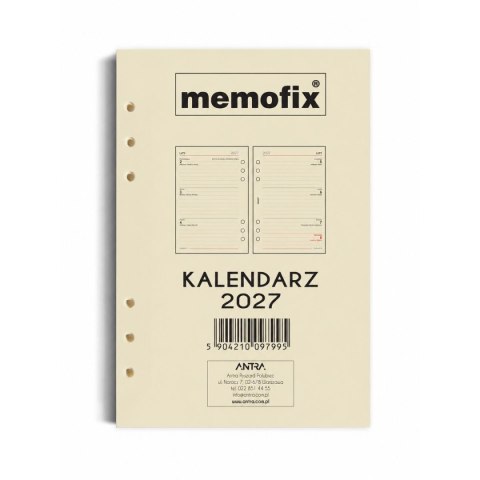 Wkład do organizera kalendarz a5 2027 Antra (TDW)