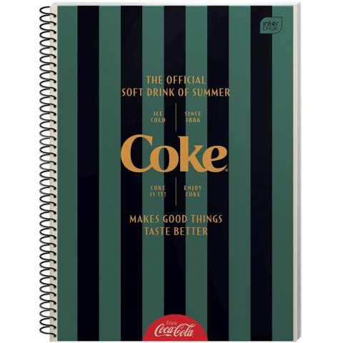 Kołozeszyt (kołonotatnik) A4 COCA COLA Soft Touch 80k. 70g krata Interdruk