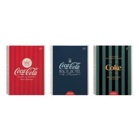 Kołozeszyt (kołonotatnik) A4 COCA COLA Soft Touch 80k. 70g krata Interdruk