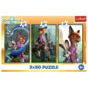 Puzzle Zootopia 3x80 3x80 el. Trefl (34897)