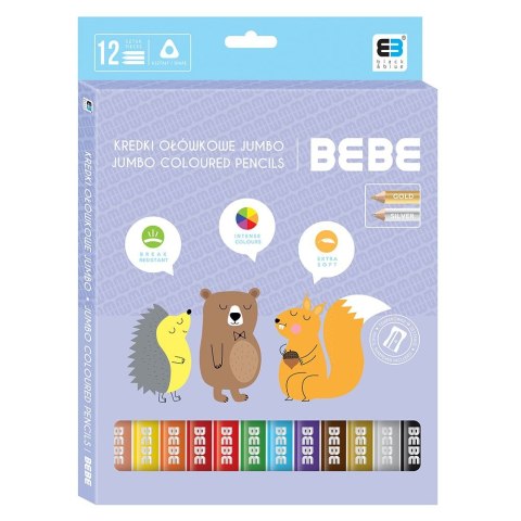 Kredki ołówkowe BB KIDS PASTEL 12 kol. Noster (kredki jumbo)