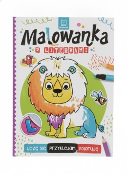 Książka dla dzieci Malowanka z literkami. Uczę się, przyklejam, koloruję.