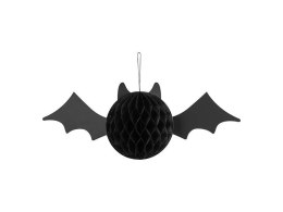 Ozdoba halloweenowa Dekoracja bibułowa Nietoperz, 45x17 cm, czarny Partydeco (DB5)
