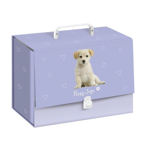 Teczka kartonowa na zatrzask Puppy Sign z rączką A4 mix Bebe (C4/10)