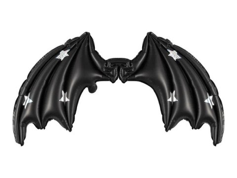 Balon foliowy Skrzydła Nietoperza, czarne mat z gwiazdkami, 85 x 50 cm Partydeco (FBS3)