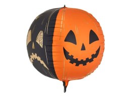 Balon foliowy Straszne dynie, 50 cm, pomarańczowo-czarne 20cal Partydeco (FB434)