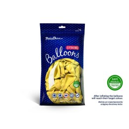 Balon gumowy pastelowy 100 szt cytrynowy 270mm 12cal Partydeco (SB12P-084)