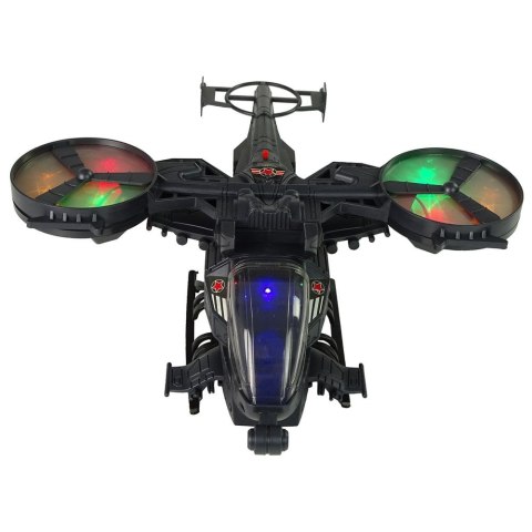 Helikopter Wojskowy Ogromne Skrzydła Światła Dźwięk Obraca Się Lean (10039)