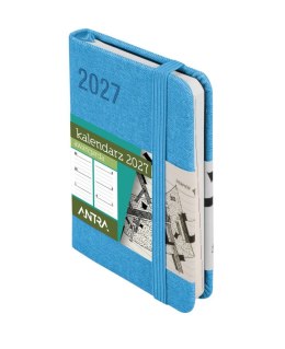 Kalendarz książkowy (terminarz) 2027 Awangarda tygodniowy, niebieski A7 110mm x 78mm Antra (Kal001524)