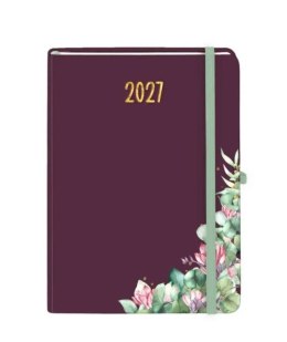 Kalendarz książkowy (terminarz) 2027 Botanical tygodniowy bordowy A4 Antra
