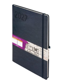 Kalendarz książkowy (terminarz) 2027 Formalizm tygodniowy, granatowy A4 295mm x 210mm Antra (Kal001532)