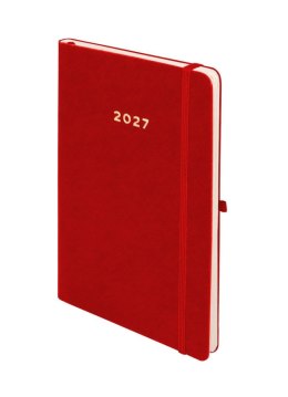 Kalendarz książkowy (terminarz) 2027 Riga tygodniowy z notesem, czerwony A5 210mm x 145mm Antra (KAT01010)