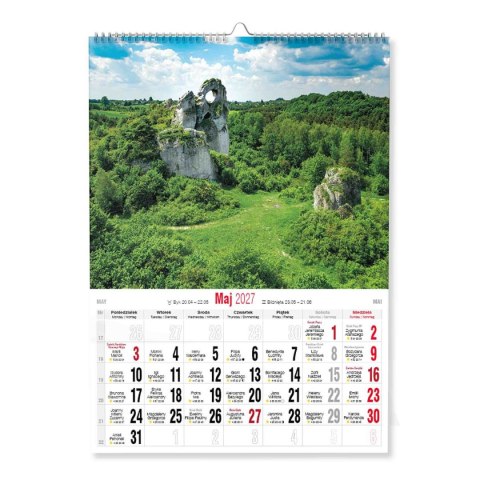 Kalendarz ścienny MAŁY SPIRALA Krajobrazy 230mm x 305mm Avanti (KSMS-1)