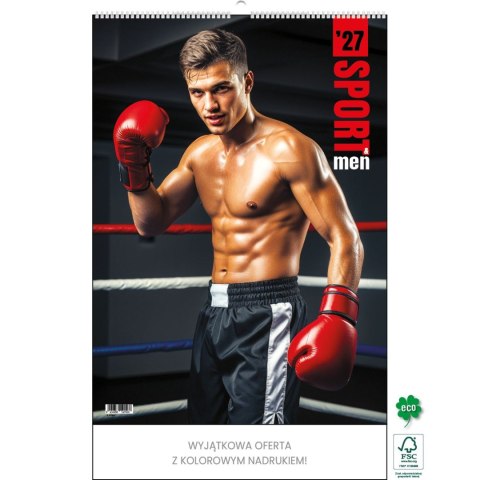 Kalendarz ścienny SPORT&MEN 13 planszowe 315mm x 500mm Jotan (WP158)