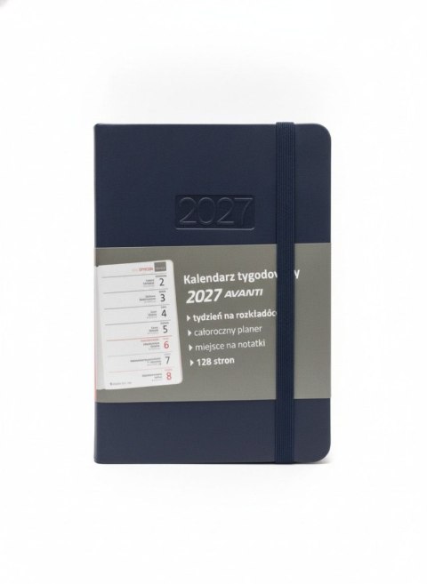 Kalendarz książkowy (terminarz) kieszonkowy z gumką FLEX A7 Avanti (KK-1FLEX)