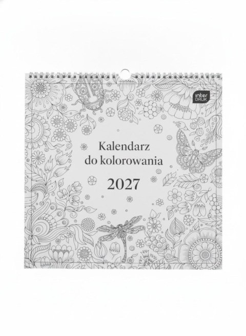 Kalendarz ścienny DO KOLOROWANIA wieloplanszowy 300mm x 300mm Interdruk (OWADY)