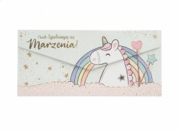 Kartka składana DL+ Koperta MIĘTOWY JEDNOROŻEC Henry (5908451986193)