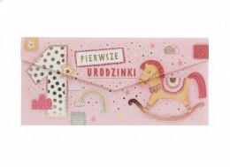 Kartka składana Koperta ROCZEK KONIK RÓŻOWY Henry (5908451987671)