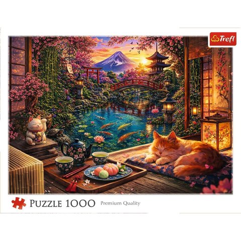 Puzzle Kot w ogrodzie sakury 1000 el. Trefl (10348)
