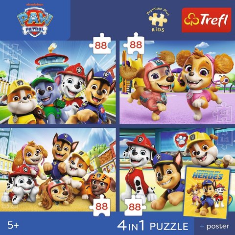 Puzzle Paw Patrol Psia straż 4x88 el. Trefl (34693)