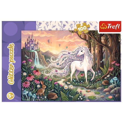 Puzzle Stitch Tęczowy blask jednorożca 100 el. Trefl (16612)