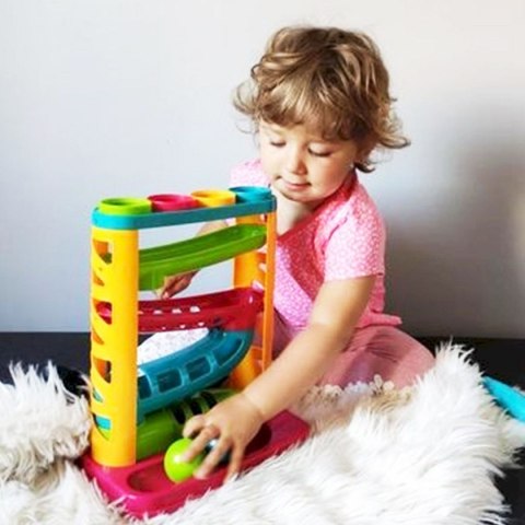 Zabawka edukacyjna zjeżdżalnia z piłeczkami i młotkiem Smily Play (SP82932)