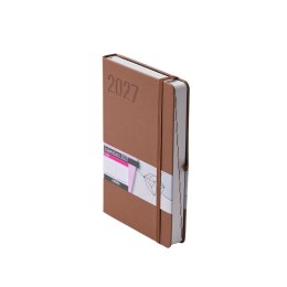 Kalendarz książkowy (terminarz) 2027 Rubi tygodniowy, złoty A6 140mm x 90mm Antra (Kal001565)